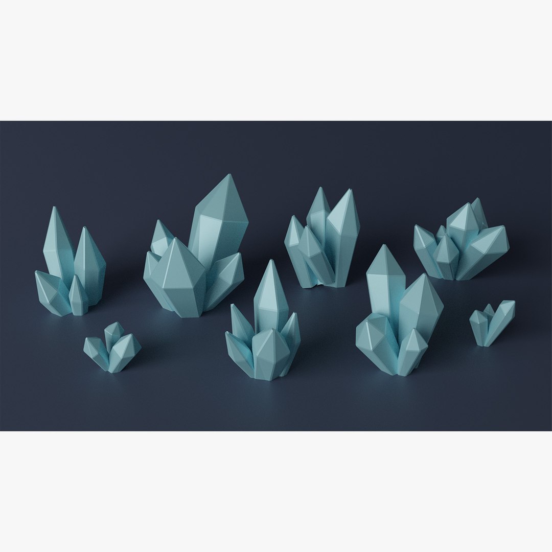 3D Blue Crystal Collection Model - TurboSquid 1973100