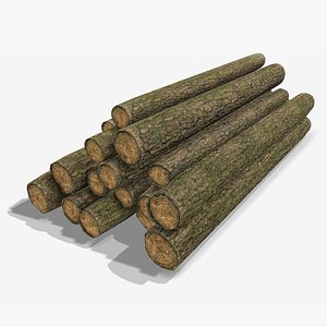 wooden logs obj