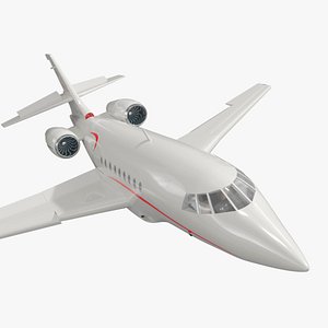 Plane Dassault Falcon 2000 White Rigged