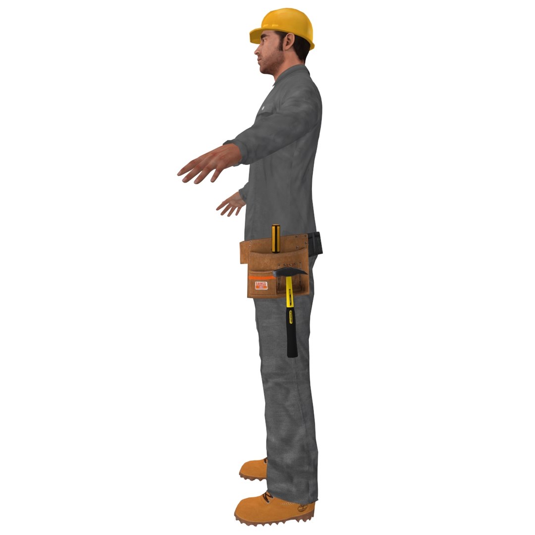 3d Model Rigged Worker Biped Man