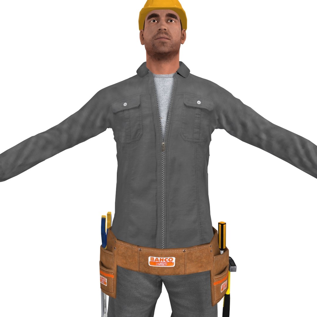 3d Model Rigged Worker Biped Man