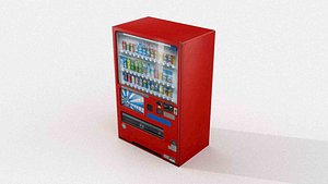 Low- poly Japanese Red Vending Machine