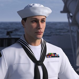 3D US Navy Sailor Rigged model