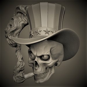 3D skull sigar model