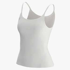 3D Sleeveless Worn Female Type 02 Pose 02 Blank White and Branded Heather model