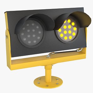 3D Airport Runway Guard Light Aviation Warning Lamp Low-poly