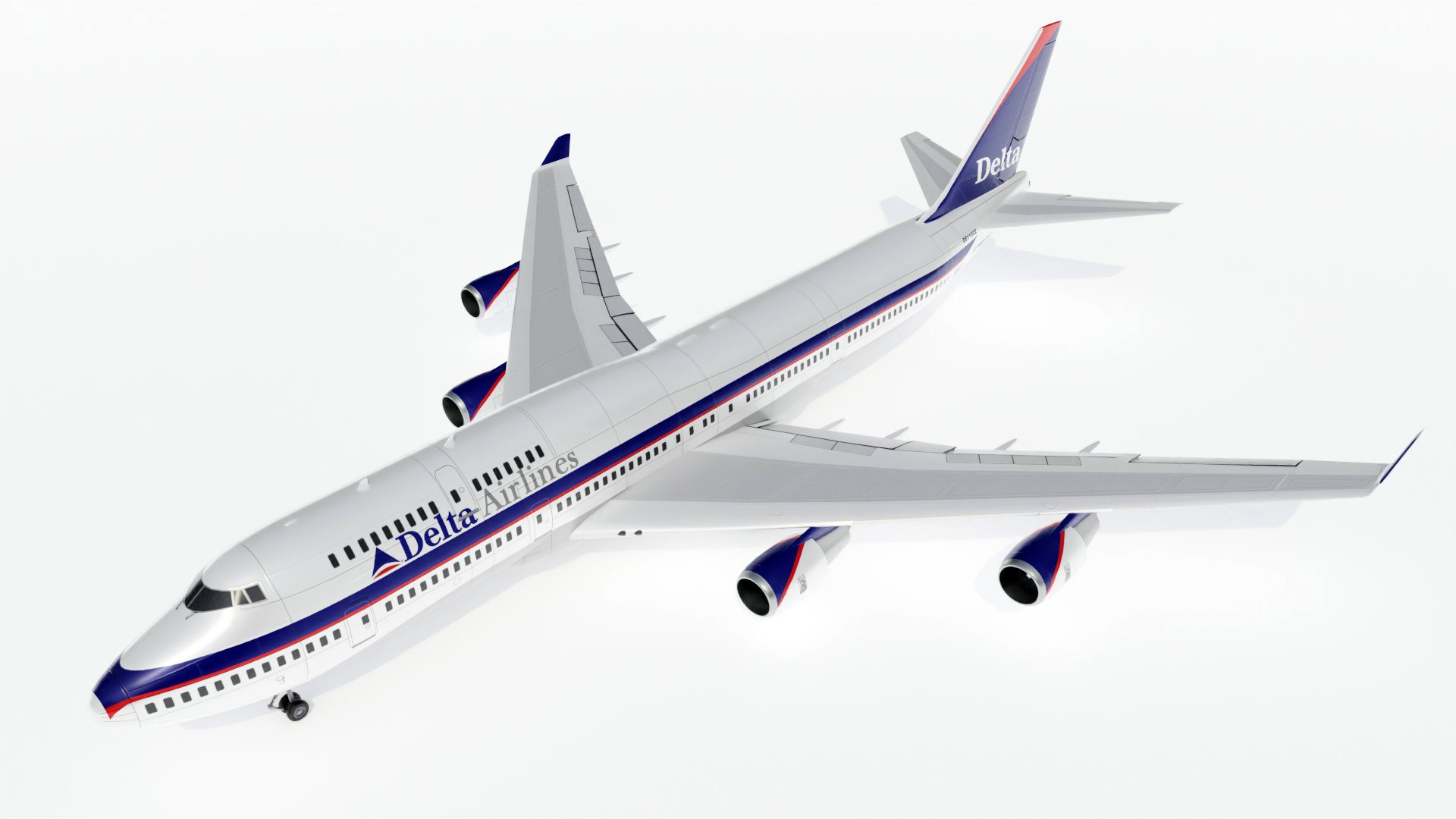 3d Model 747-400 Airliner Delta 747 Jumbo 3d Model 747-400 Airliner Delta 747 Jumbo