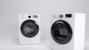 SAMSUNG washer WW80TA026AH and dryer DV80TA020AE machine 3D model model