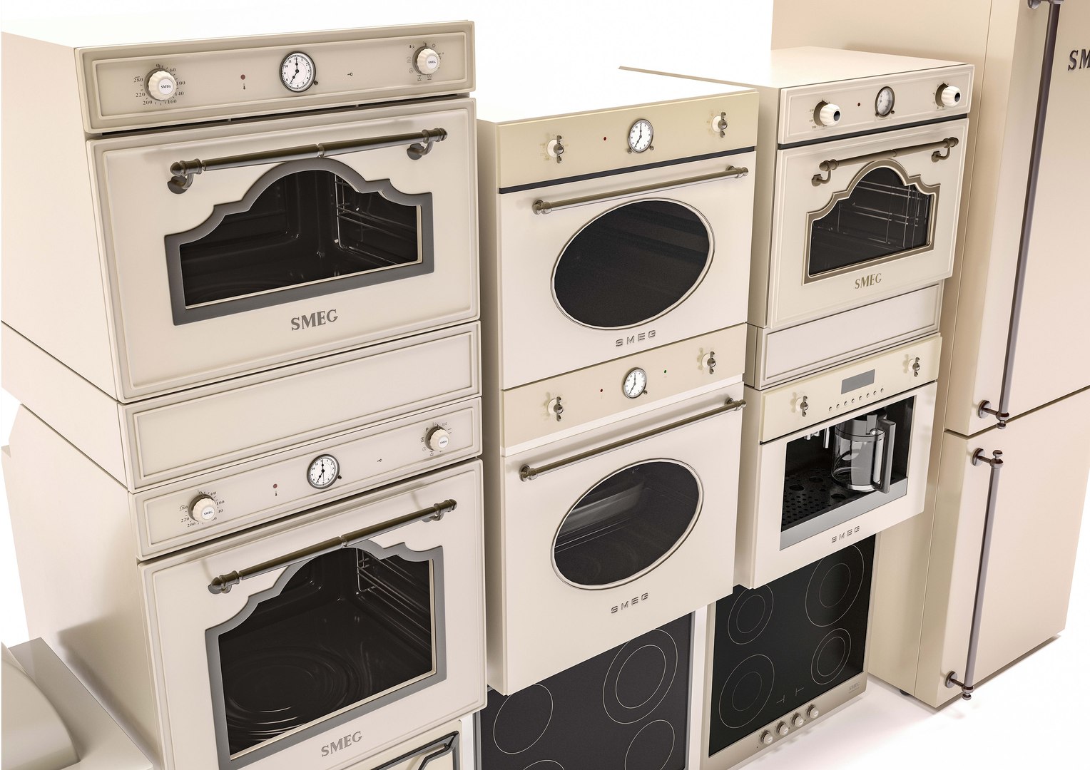 Smeg Retro Kitchen Appliances 3D Model - TurboSquid 2427601