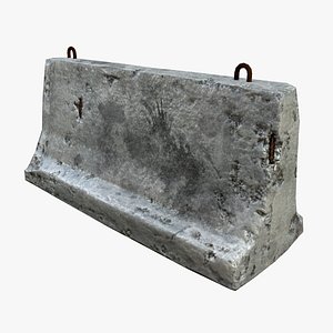 3d concrete barrier roadblock