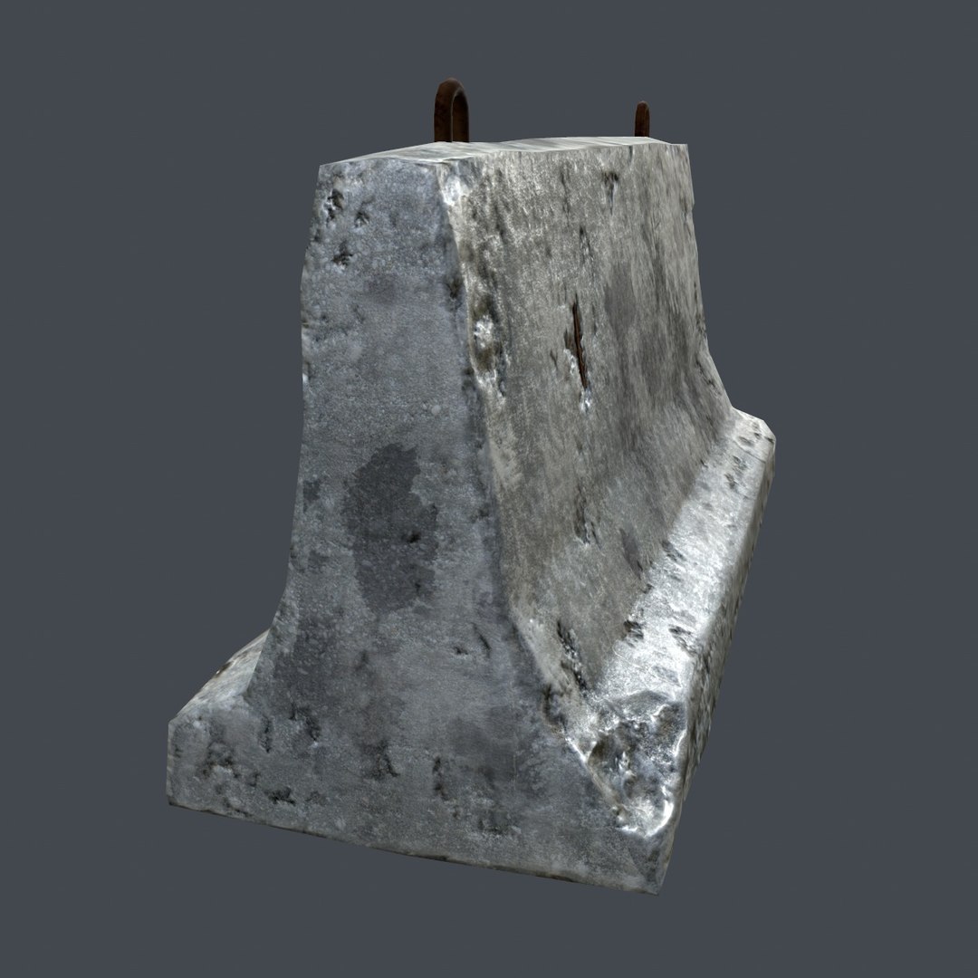3d concrete barrier roadblock