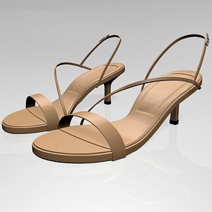 stylish high-heel strappy sandals 3D model