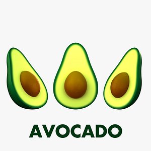 3D cartoon avocado