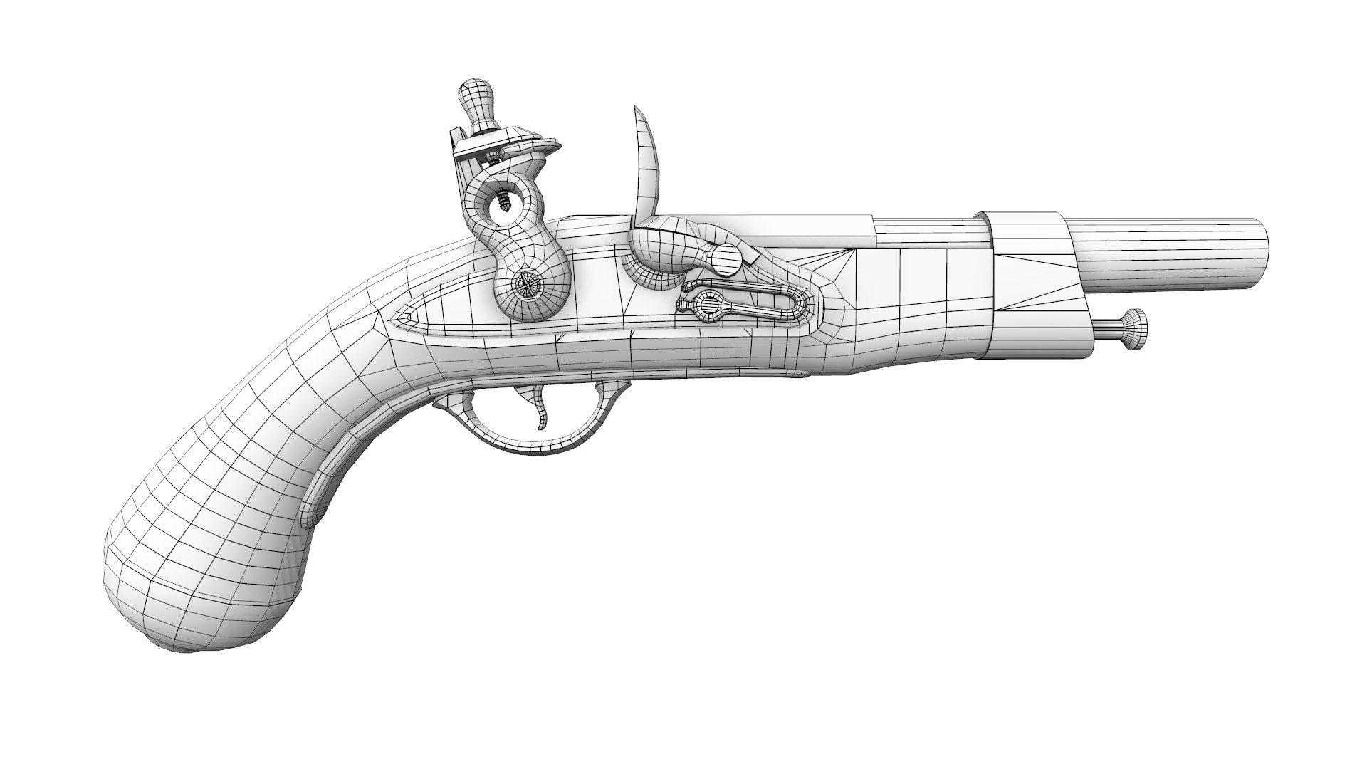 Decorative Flintlock Pistol 3D Model - TurboSquid 1507189