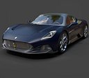 Maserati MC20 Supercar Wireframe - High-Poly 3D Model