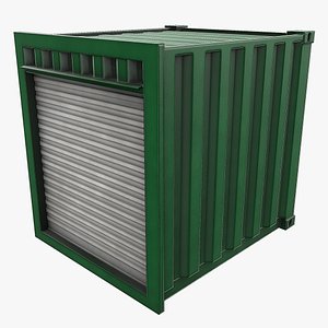 10ft Container With Roll-Up Door - Green 3D model