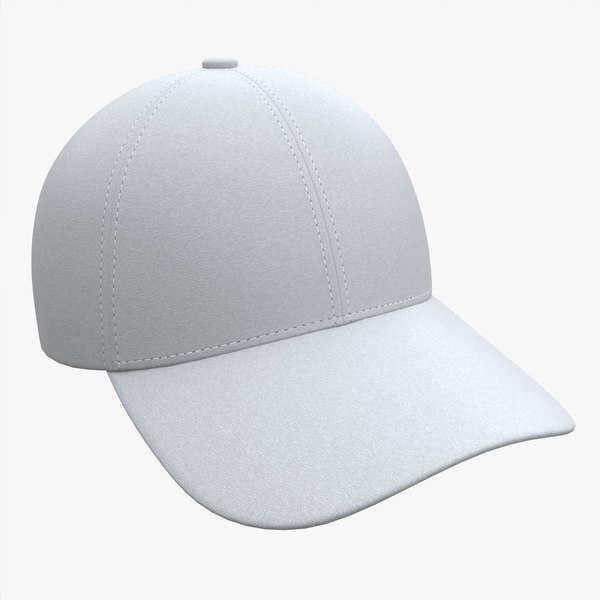 3D Baseball Cap Fabric Mockup White