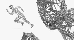 3D model abstract human pose running