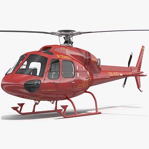 3D Aviation Services Helicopter Eurocopter AS355 Rigged for Cinema 4D