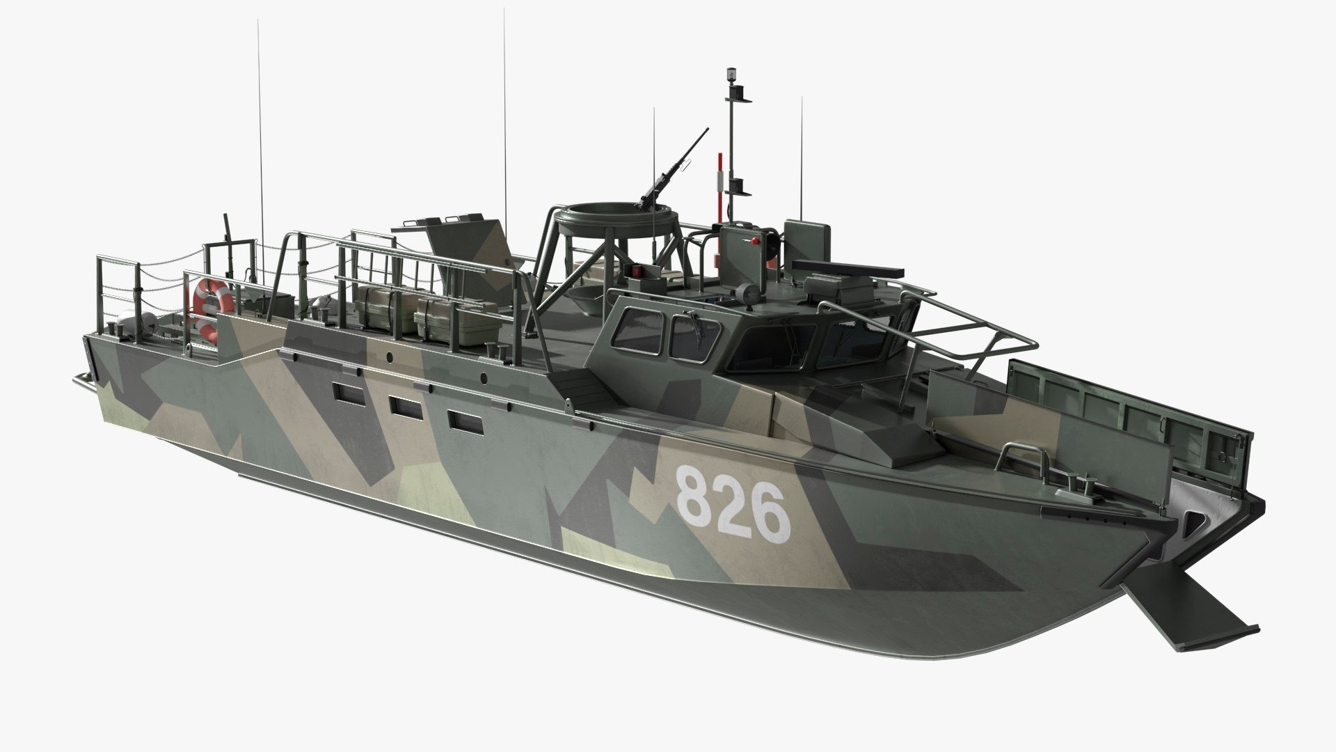 Sweden Military CB90 Class Fast Assault Craft Rigged 3D model for naval visualization and animation