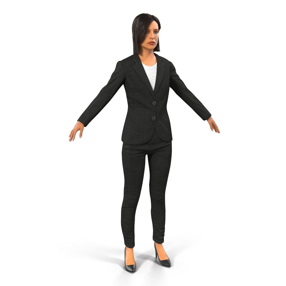 Business Woman Mediterranean 3D model preview