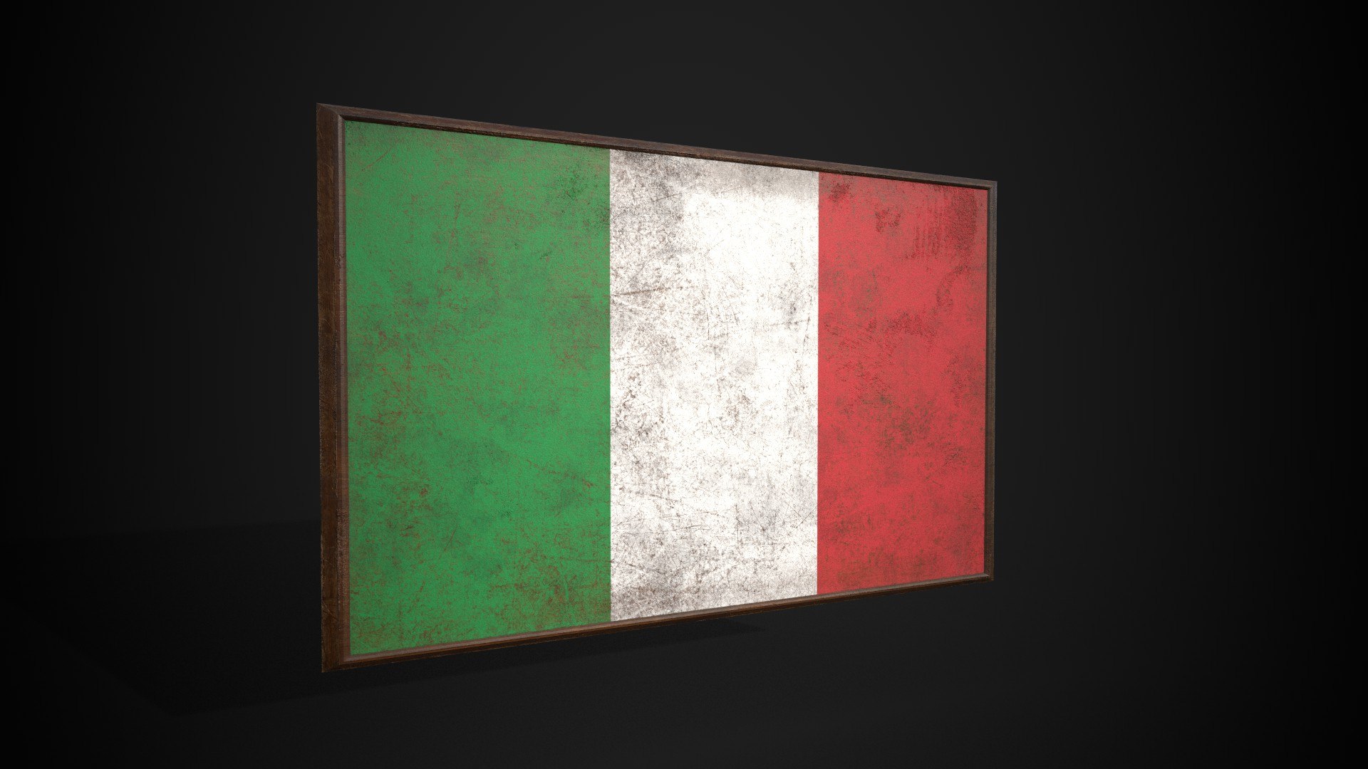 Old Picture Frame With Italy Flag - Game Ready PBR Low-poly 3D Model 3D ...
