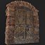 3D old door medieval model