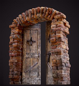 Old Medieval Door with an Arch
