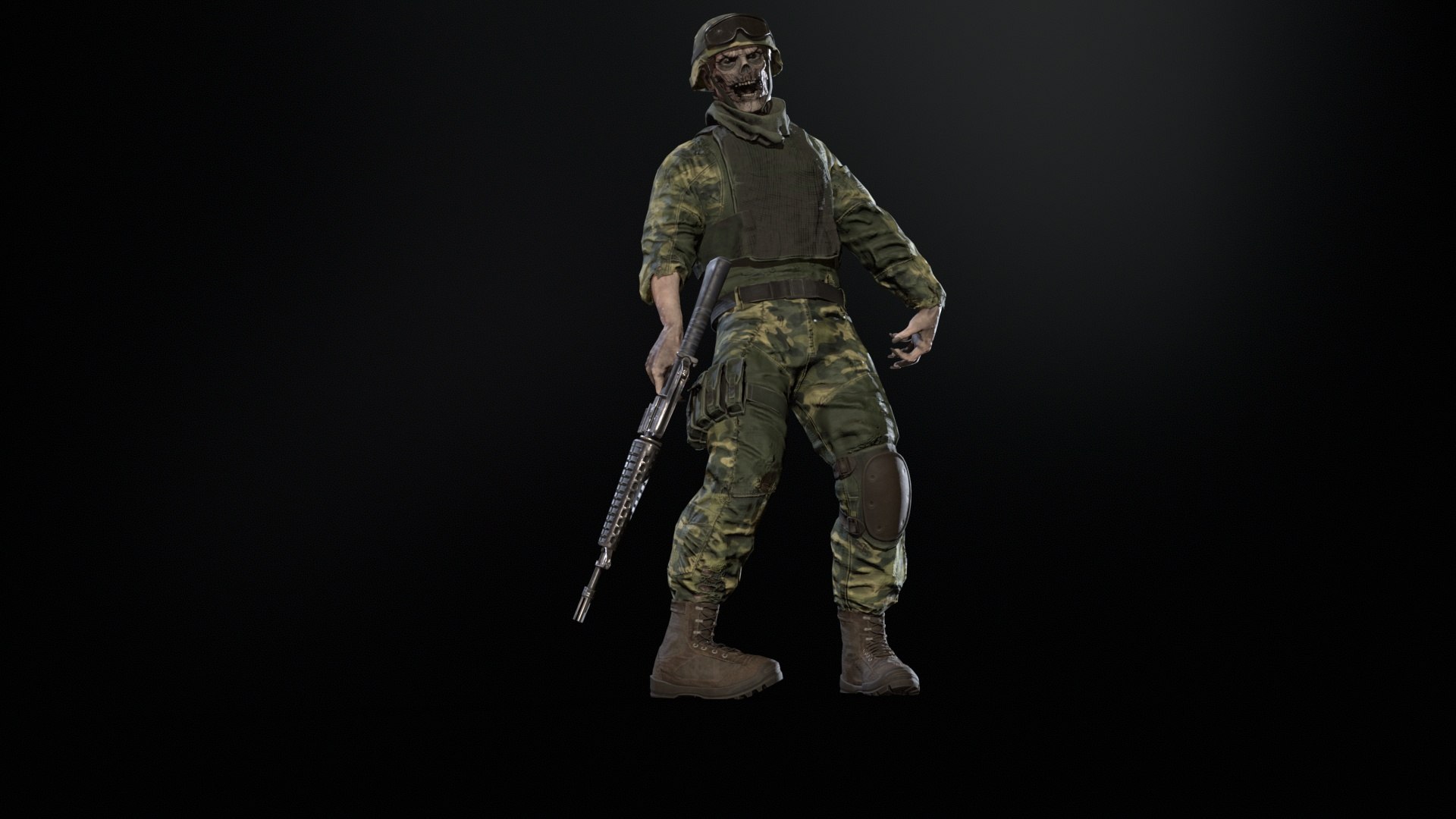 Zombie Soldier 3D Model - TurboSquid 2188293