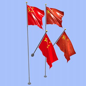 3D china flag