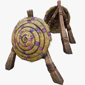 Medieval Wooden Straw Dummy for Training  Fair Castle Props model