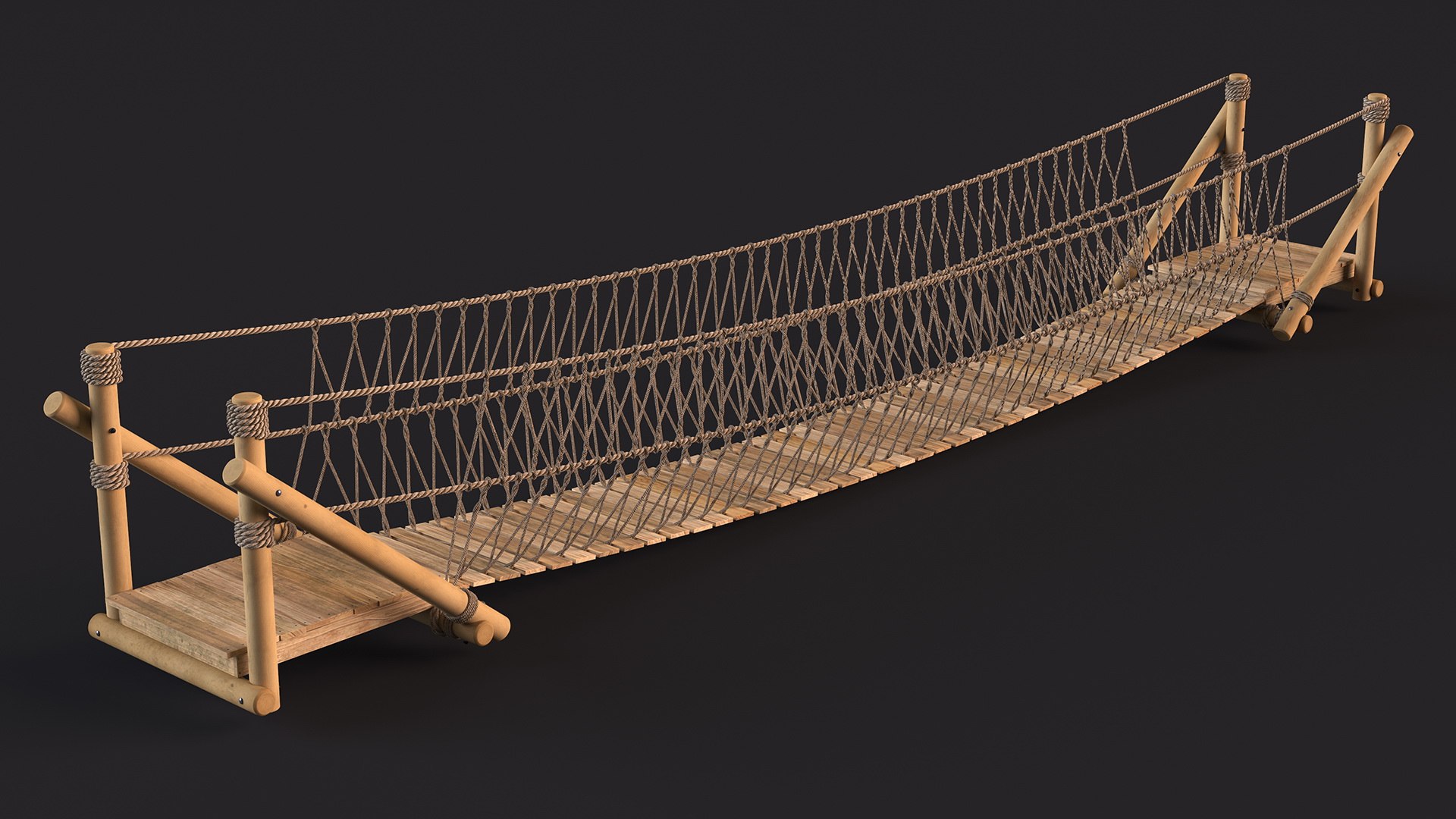 Medium Rope Bridge 3D - TurboSquid 2084420