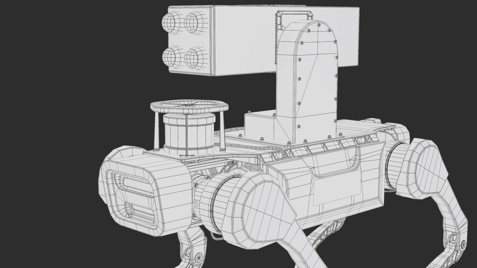 3D Rigged Anti Aircraft Military Robot Dog X20 Jueying Deep Robotics PBR model https://p.turbosquid.com/ts-thumb/pF/S1QB5H/YU/screenshot054/png/1780601367/1920x1080/fit_q87/57f170772732fd6b8ffd1105f6301c79873ca201/screenshot054.jpg