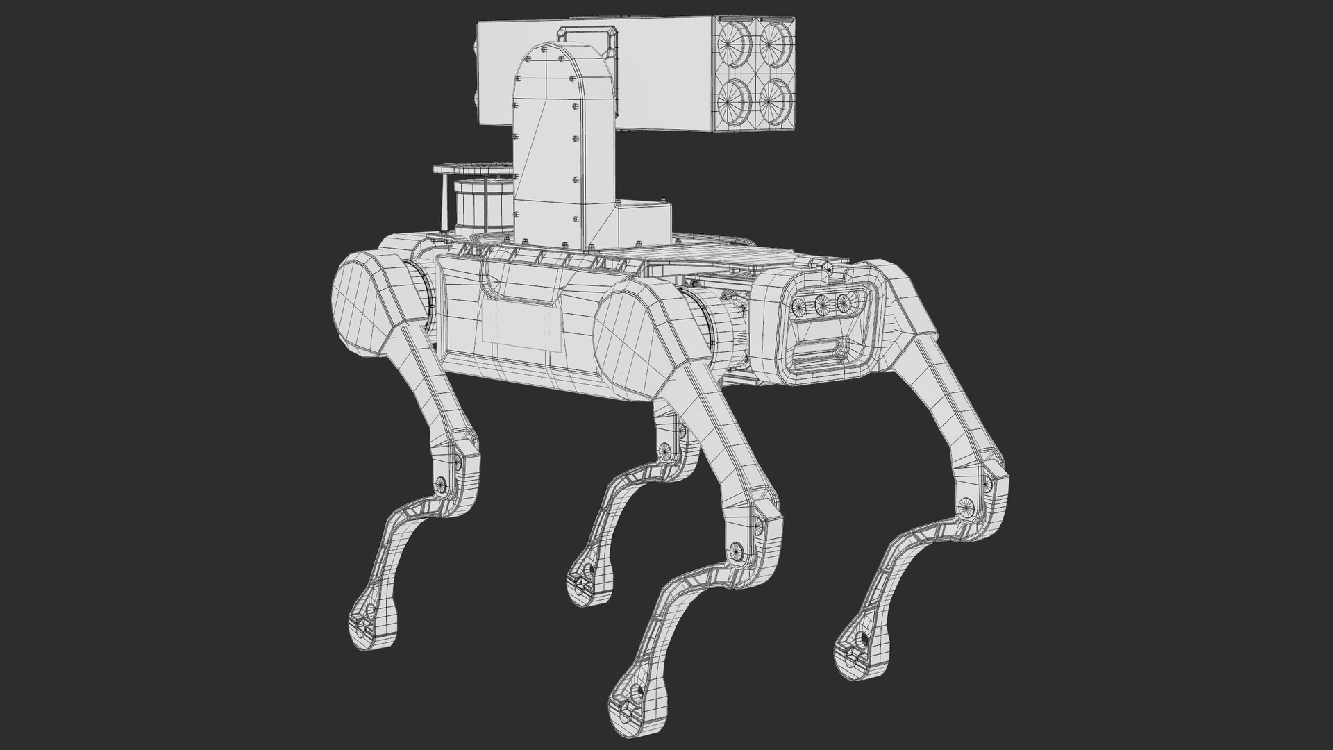 3D Rigged Anti Aircraft Military Robot Dog X20 Jueying Deep Robotics PBR model https://p.turbosquid.com/ts-thumb/pF/S1QB5H/q9/screenshot038/png/1780601364/1920x1080/fit_q87/43deb64e1e921b2b46ae0713e0ca1e952363e2d0/screenshot038.jpg