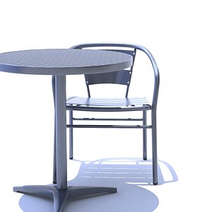 3D aluminium chair table model