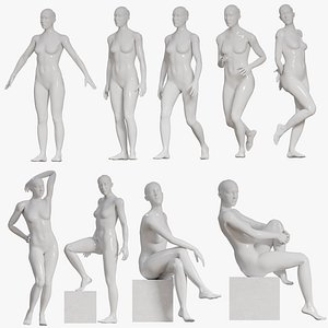 Studio Female Mannequin Pose Library 9 Poses