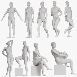 Studio Female Mannequin Pose Library 9 Poses