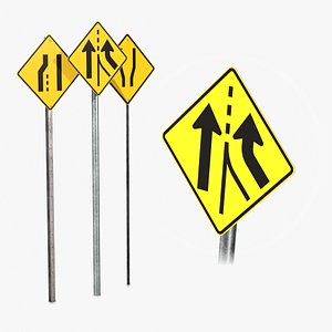 Road Signs - Lane Shift Warning