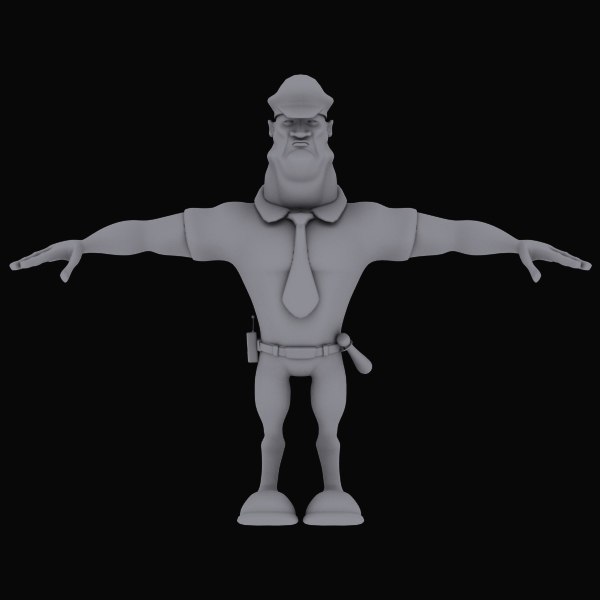 policeman man police 3d model