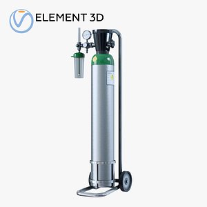 3D medical oxygen cylinder model