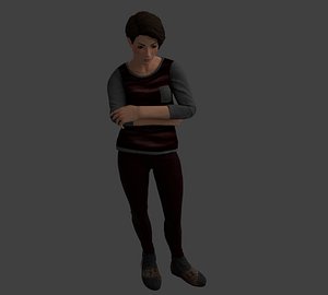 3D rigged female character