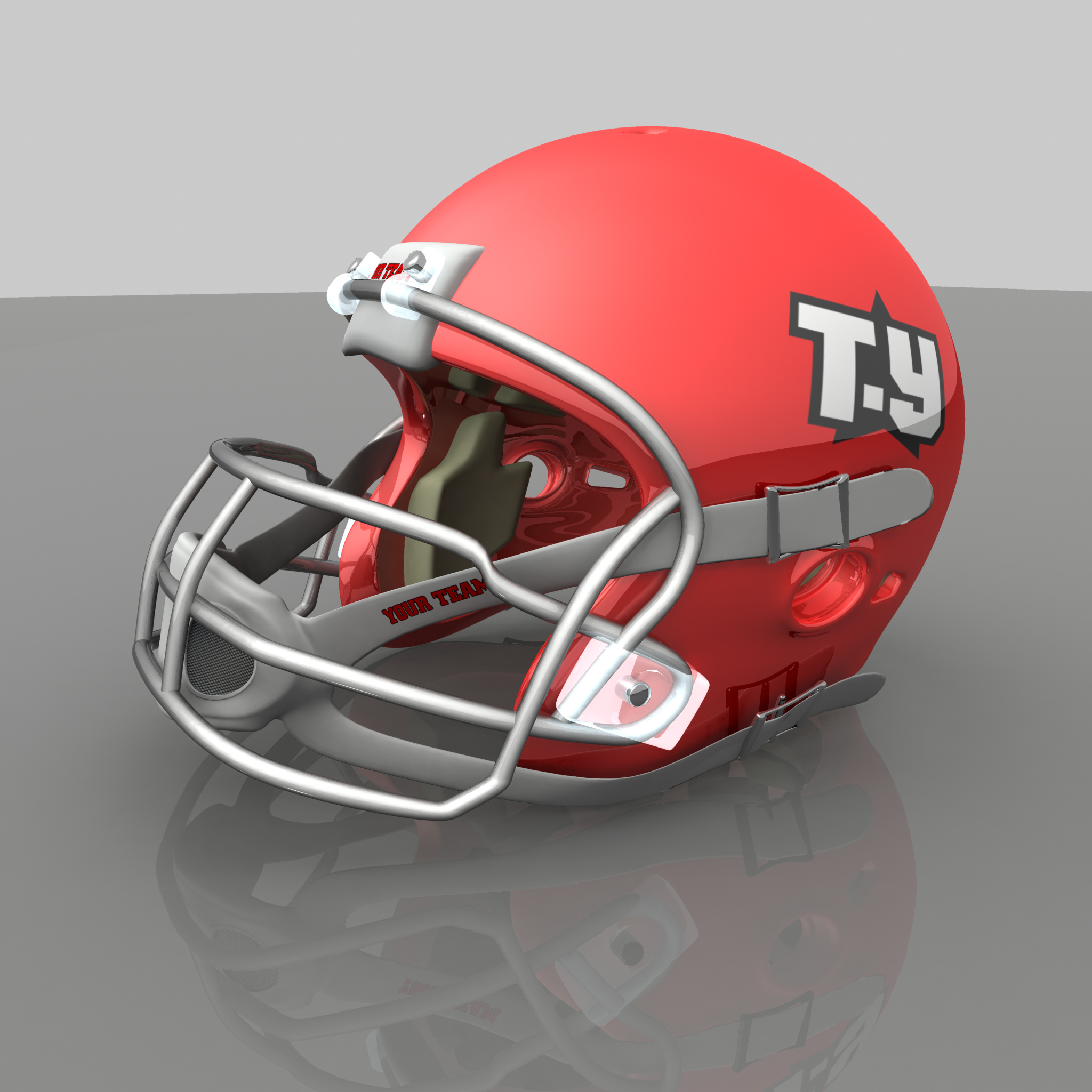 3d american football helmet logo model