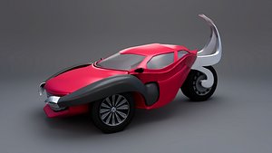 Futuristic SciFi Concept Car 3D Model Cyberpunk Vehicle High Poly
