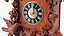 Orologio a cucù in legno rosso truccato