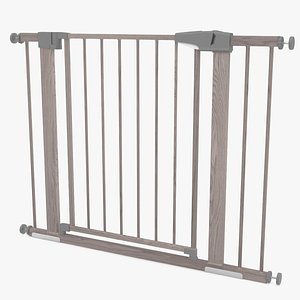 Metal Baby and Pet Gate Light Wood Pattern 3D model
