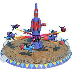 3D model rocket carousel