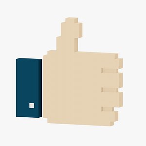 Like button pixel art stylized