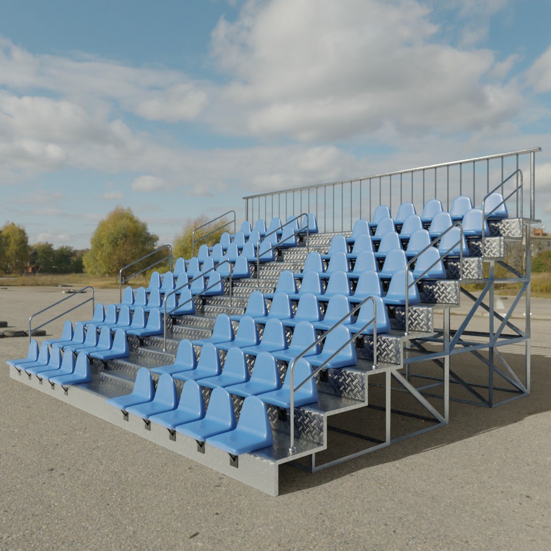 Bleachers Stadium With Seats 3D - TurboSquid 2349954