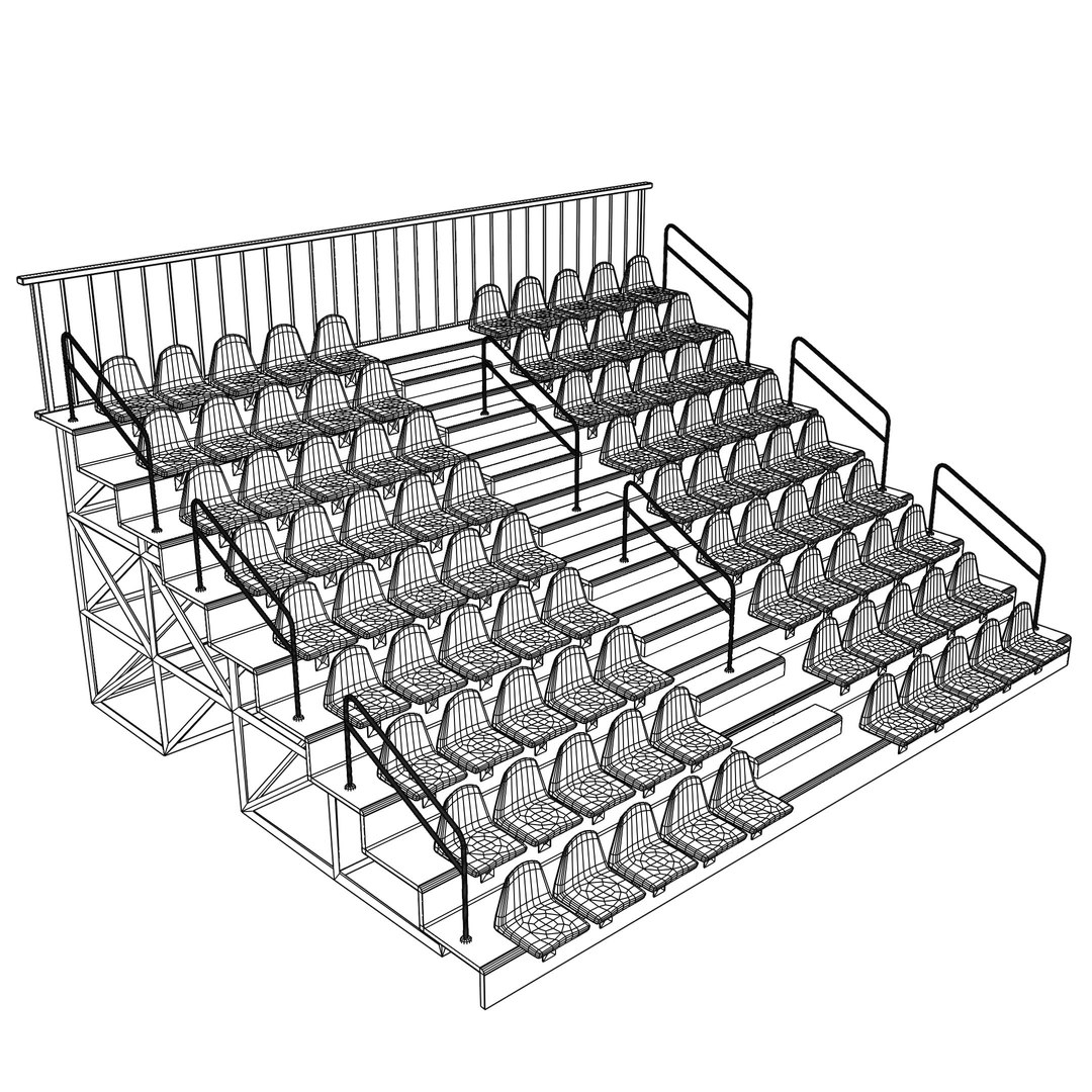 Bleachers Stadium With Seats 3D - TurboSquid 2349954
