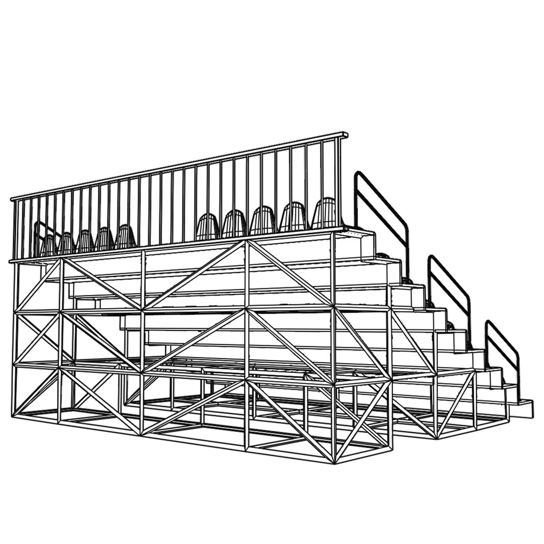 Bleachers Stadium With Seats 3D - TurboSquid 2349954